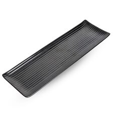 Korin Durable Black Lined Rectangular Plate 13.25"