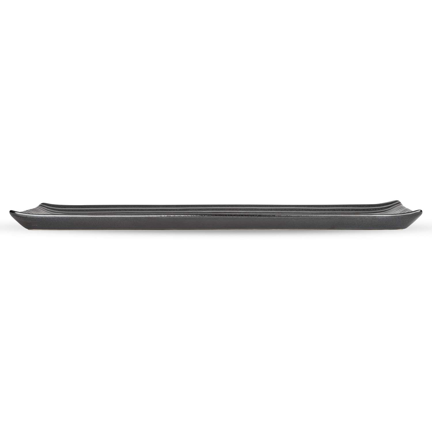 Korin Durable Black Lined Rectangular Plate 13.25
