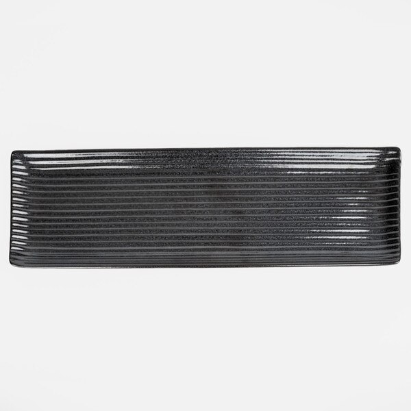 Image of Korin Durable Black Lined Rectangular Plate 13.25" 3