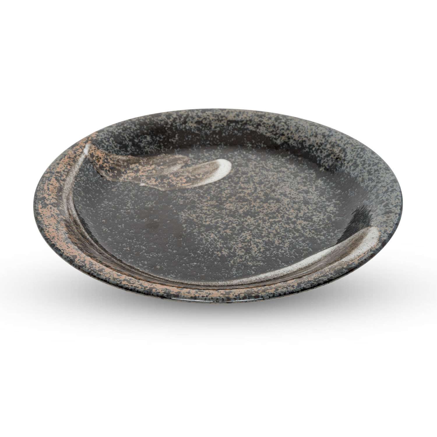 Shigaraki Oribe Brown Round Plate 11