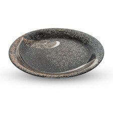 Black Mottled Brush Stroke Round Plate 11"