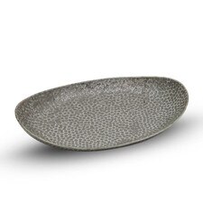 Hammered Luster Oval Plate 8.5"
