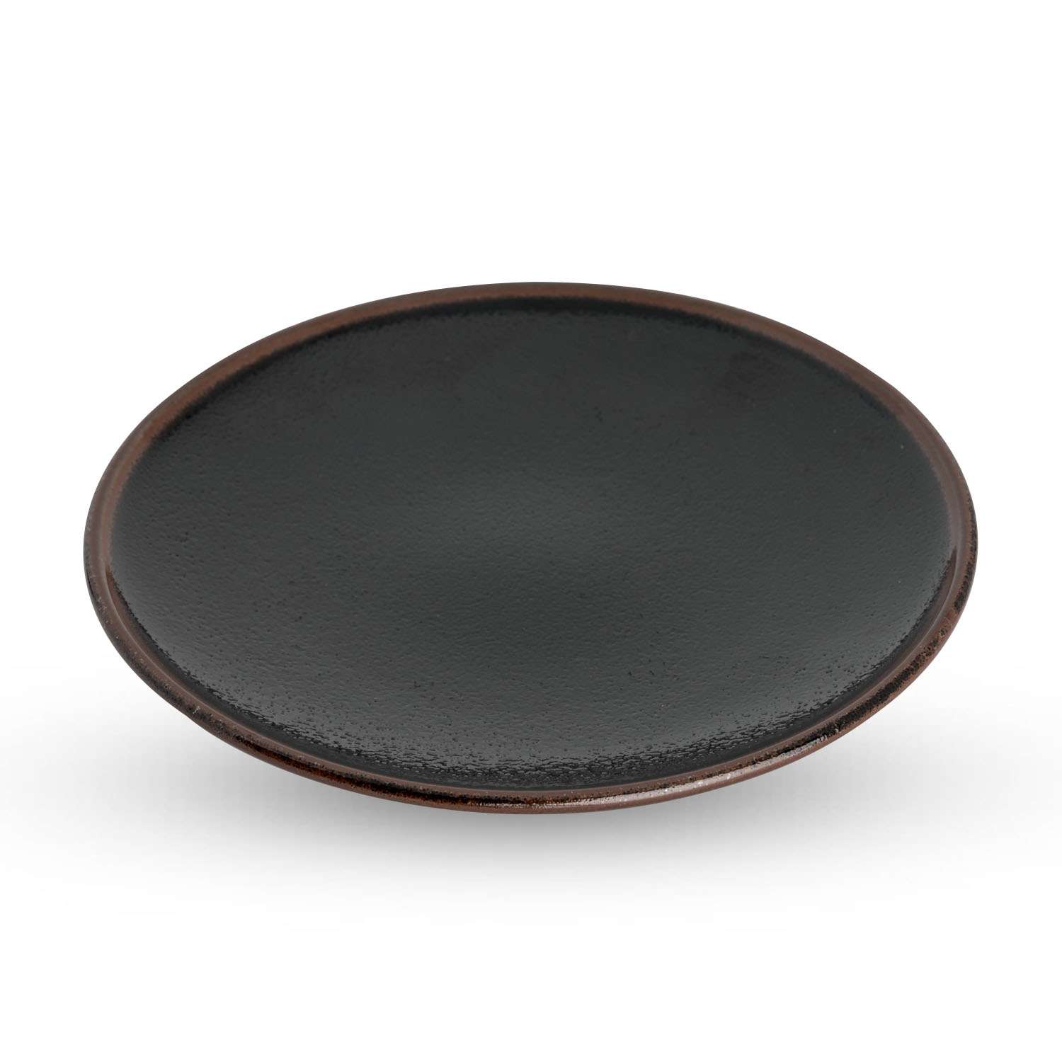 Yuzu Tenmoku Black Round Plate 6.5