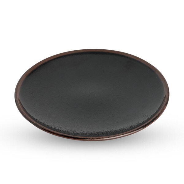 Image of Yuzu Tenmoku Black Round Plate 6.5" 1