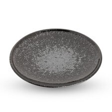 Silver Granite Round Plate 6.5"