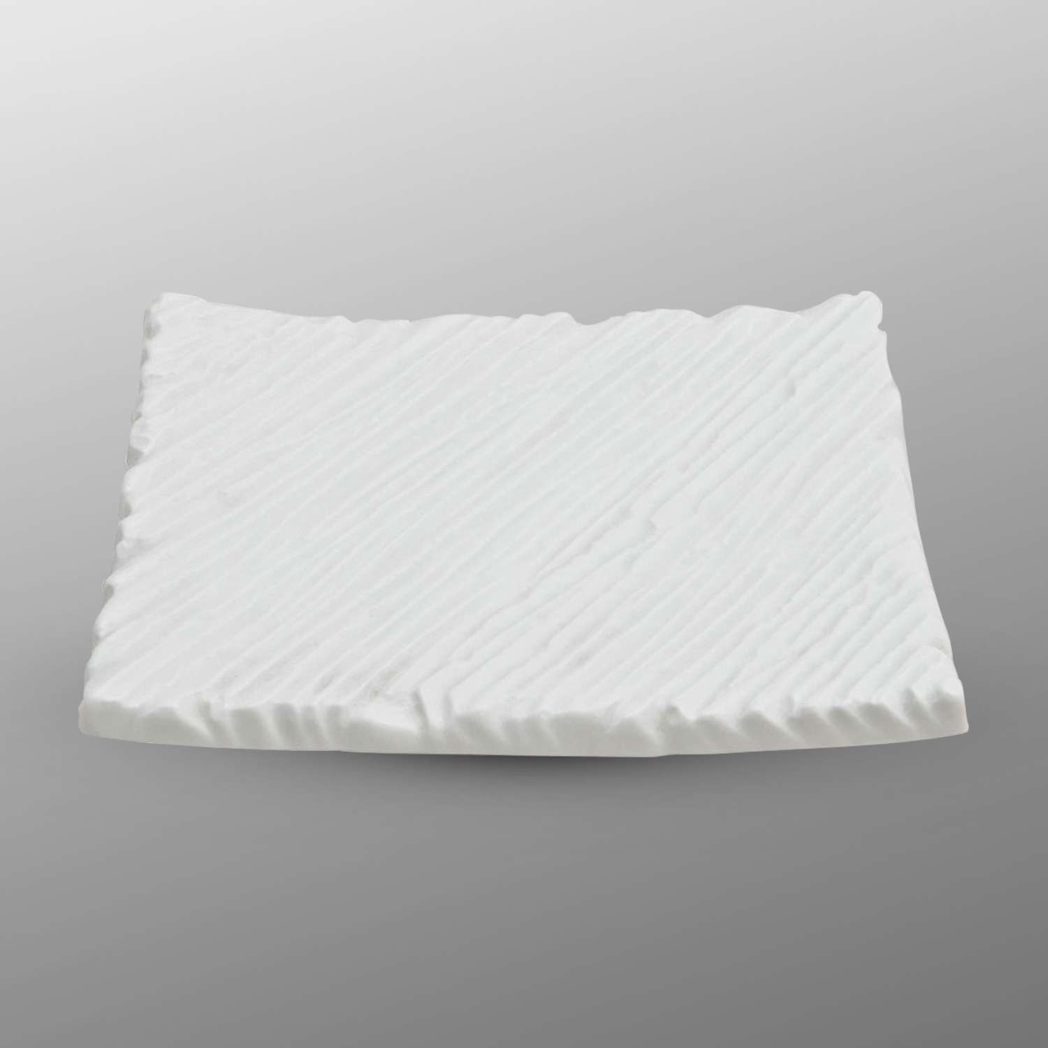White Textured Raised Rectangular Plate 6.5