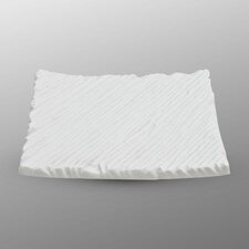 White Textured Raised Rectangular Plate 6.5"