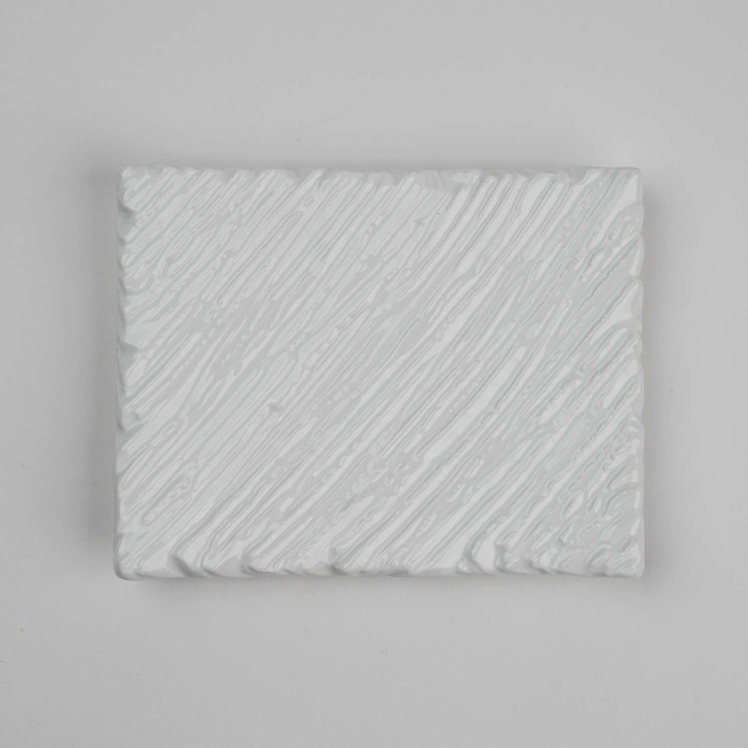 White Textured Raised Rectangular Plate 6.5