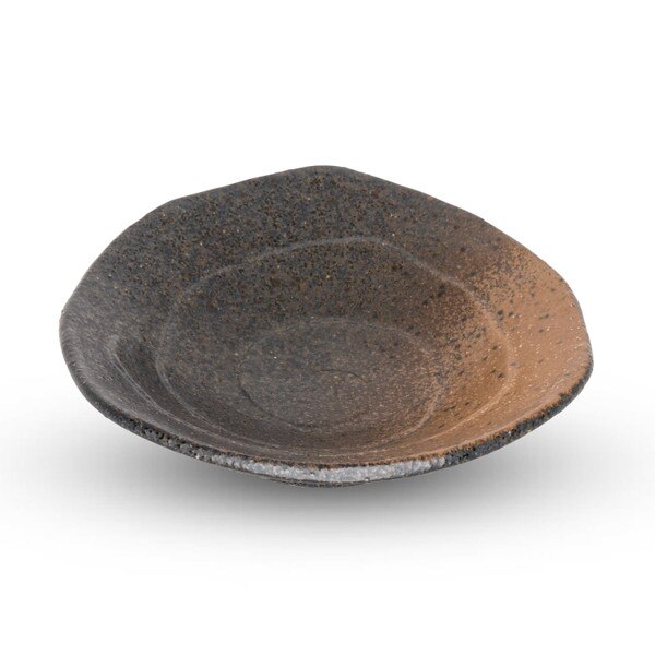 Image of Two Tone Bizen Abstract Plate 5" 1