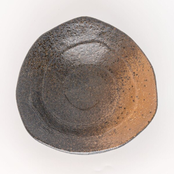 Image of Two Tone Bizen Abstract Plate 5" 3