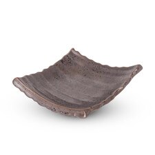 Brown Diamond Footed Plate 5.25"