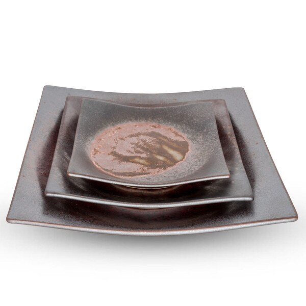 Image of Rust Brown Square Plate 5.5" 4