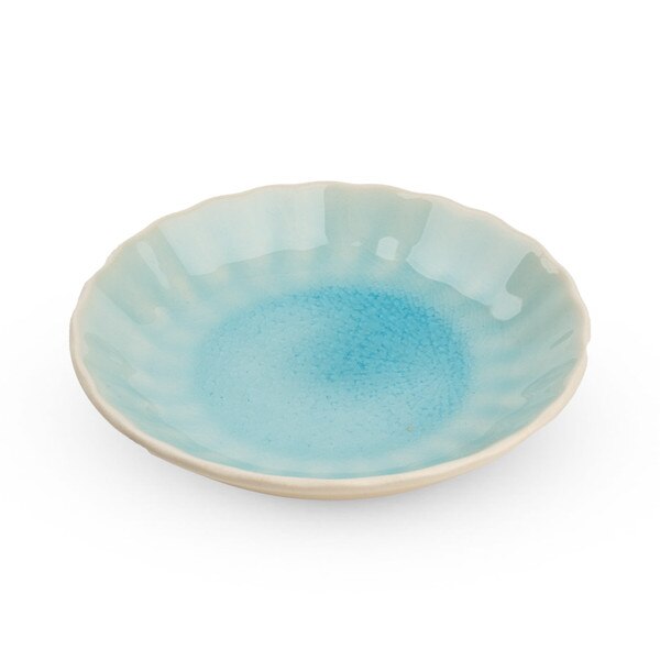 Image of Blue Kikuwari Plate 4.75" 1
