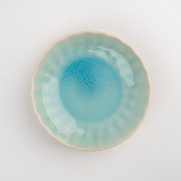Image of Blue Kikuwari Plate 4.75" 3