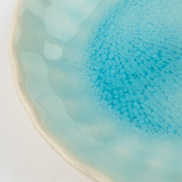 Image of Blue Kikuwari Plate 4.75" 4