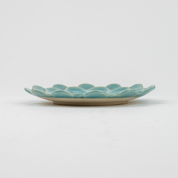 Image of Turquoise Flower Plate 4.75" 2