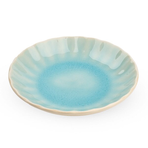 Image of Blue Kikuwari Plate 5.5" 1