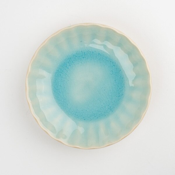 Image of Blue Kikuwari Plate 5.5" 3