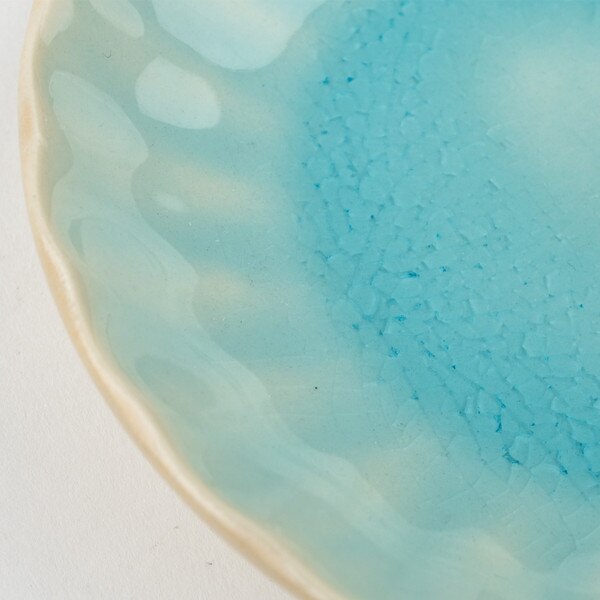 Image of Blue Kikuwari Plate 5.5" 4