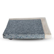 Kokugama Gray White Square Plate 5.5"