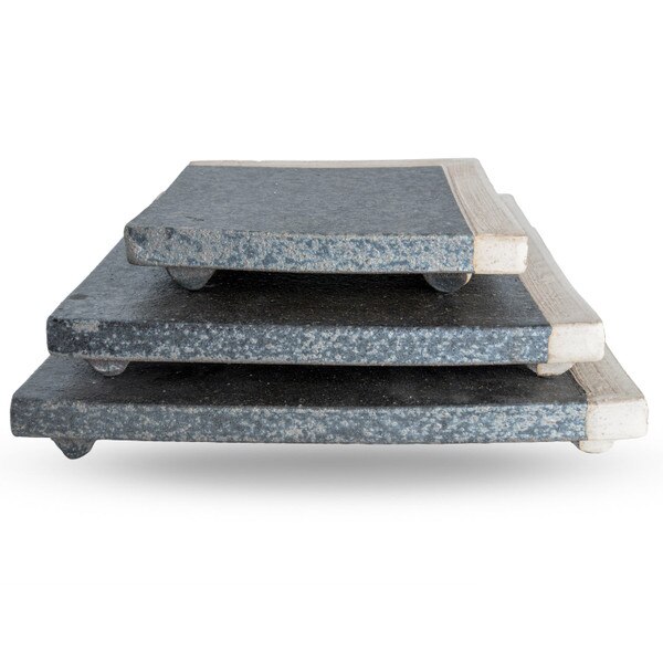 Image of Kokugama Gray White Square Plate 5.5" 4