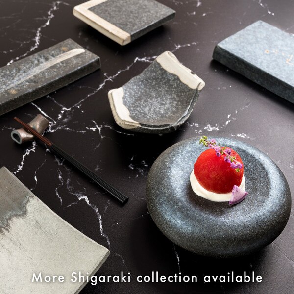 Image of Kokugama Gray White Square Plate 5.5" 5