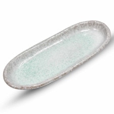 Gray Aobuki Oval Plate 13.75"