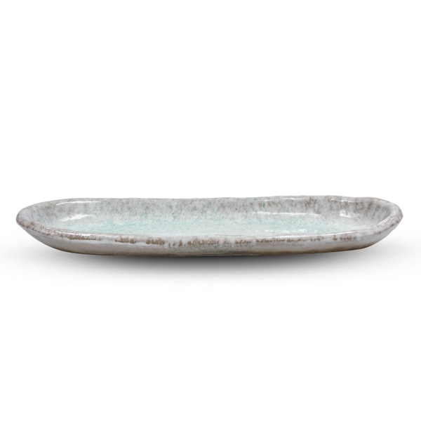 Image of Gray Aobuki Oval Plate 13.75" 3