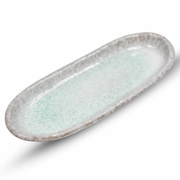 Image of Gray Aobuki Oval Plate 13.75" 1