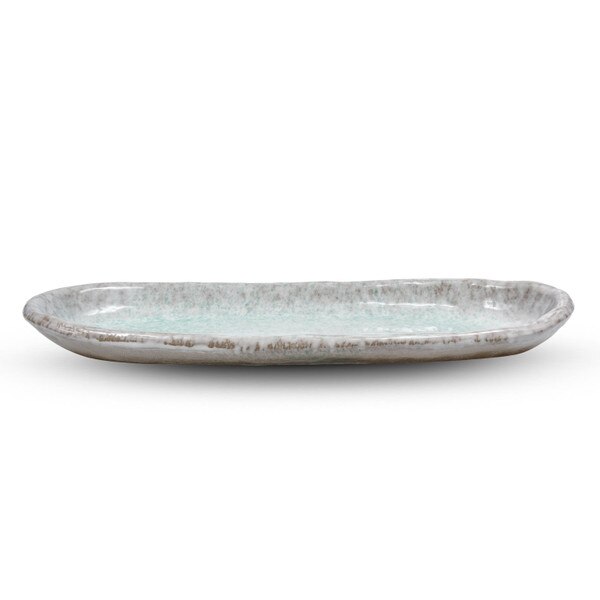 Image of Gray Aobuki Oval Plate 13.75" 3