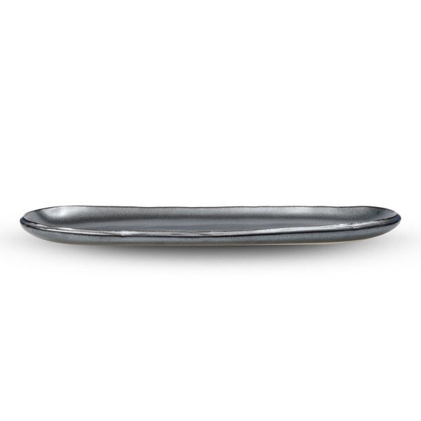 Image of Tessa Black Oval Plate 13.75" 3