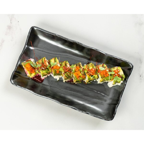 Tessa Black Rectangular Plate 9.5" | Korin