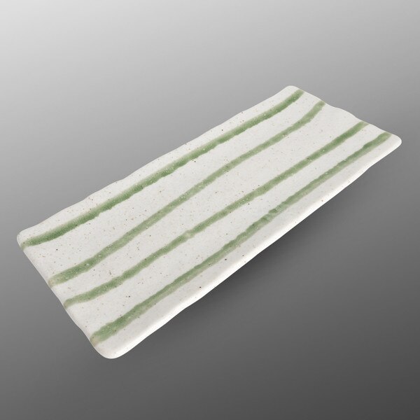 Image of Pin Striped Rectangular Plate 11.5" 1