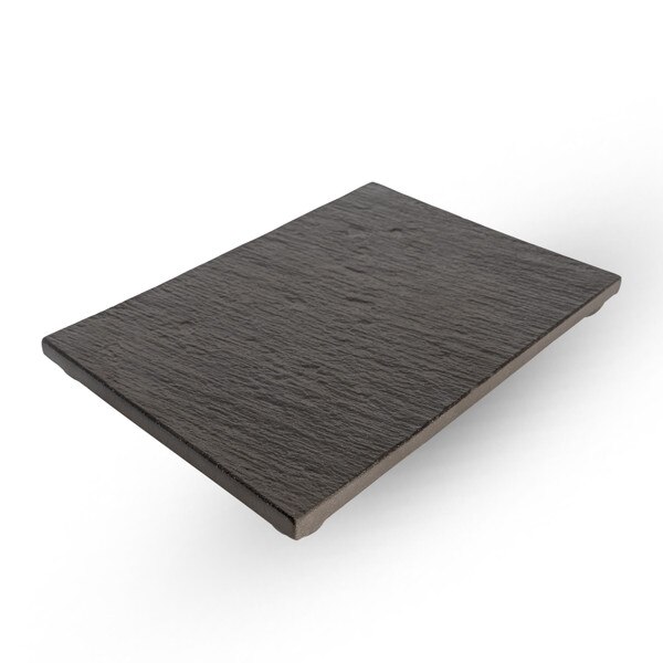 Image of Slate Black Footed Rectangular Plate 8.5" 1