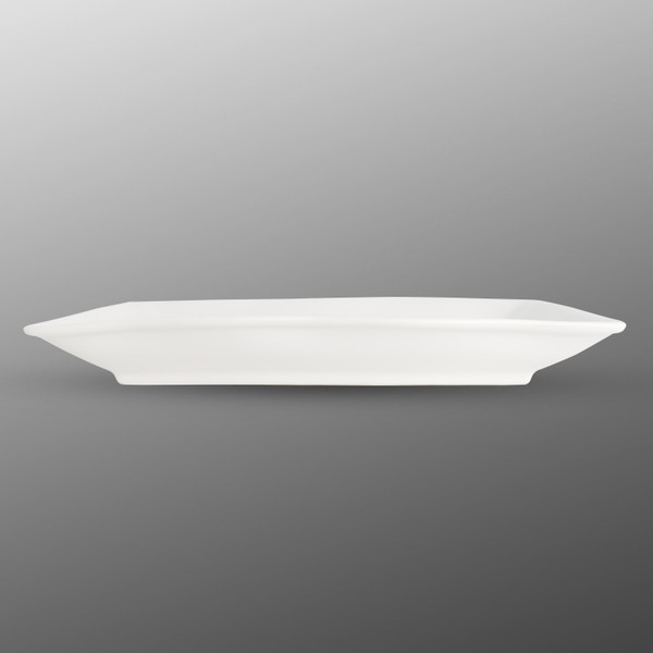 Image of Korin Durable White Rectangular Plate w/ Sauce Well 10" 2