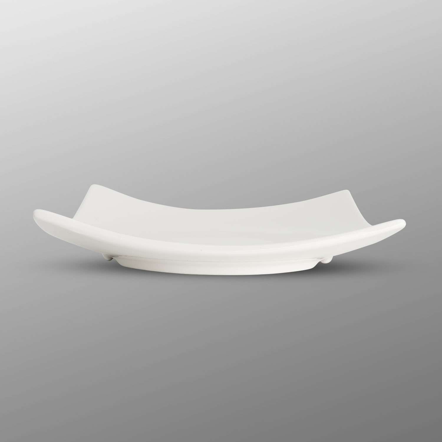 Korin Durable White Round Square Plate 6.5
