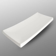 Korin Durable White Raised Rectangular Plate 11"