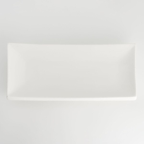 Image of Korin Durable White Raised Rectangular Plate 11" 3