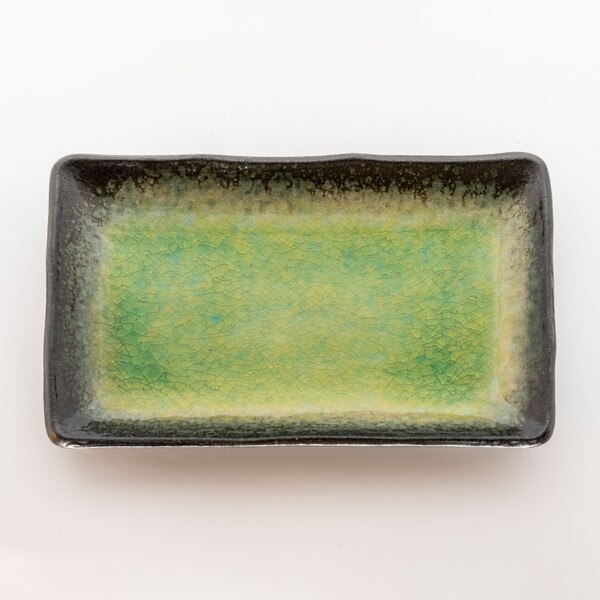 Image of Ariake Green Rectangular Plate 8.25" 3