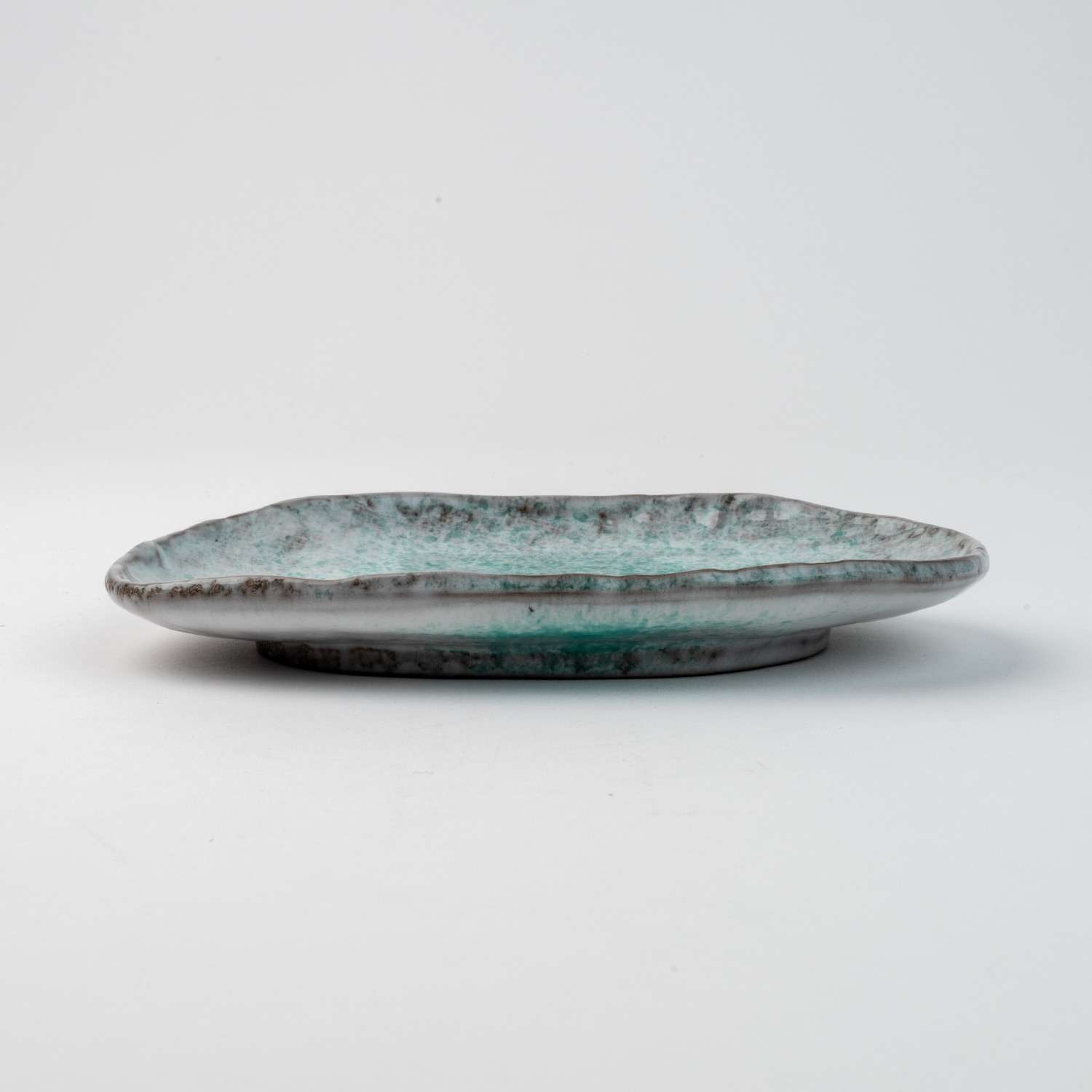 Gray Aobuki Oval Plate 6.75
