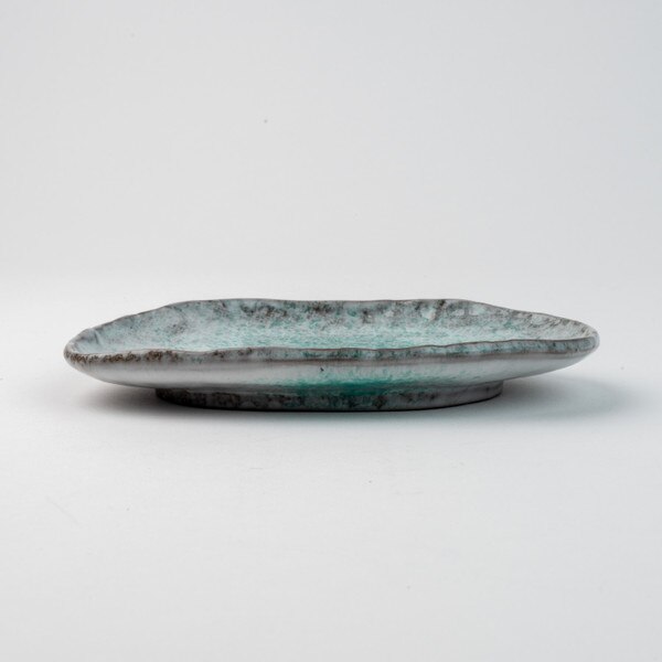 Image of Gray Aobuki Oval Plate 6.75" 2