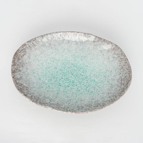 Image of Gray Aobuki Oval Plate 9.25" 3