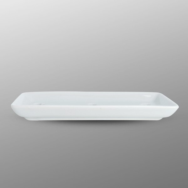 Image of Korin Durable Ceramic Sushi Neta Case Plates with Holes 8" 2
