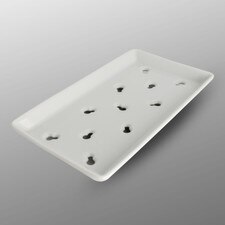 Korin Durable White Sushi Neta Case Plate w/ Holes 8.8"