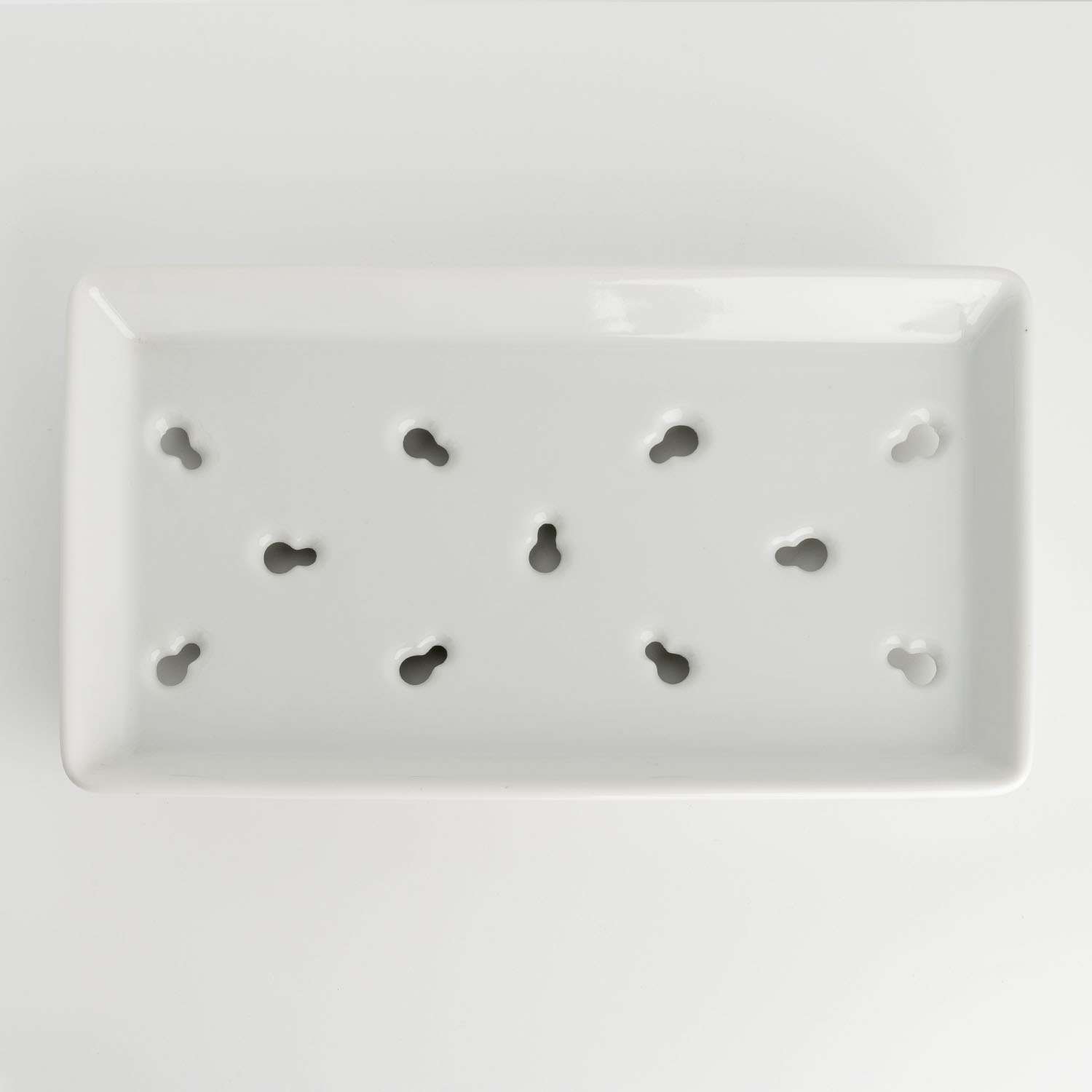 Korin Durable White Sushi Neta Case Plate w/ Holes 8.8