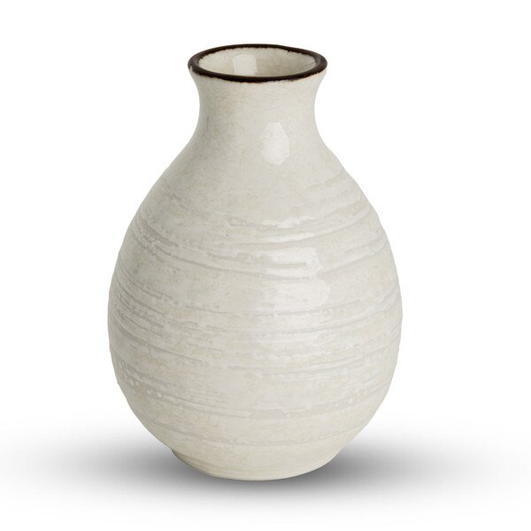 Image of Beige Textured Sake Bottle 8 oz 1