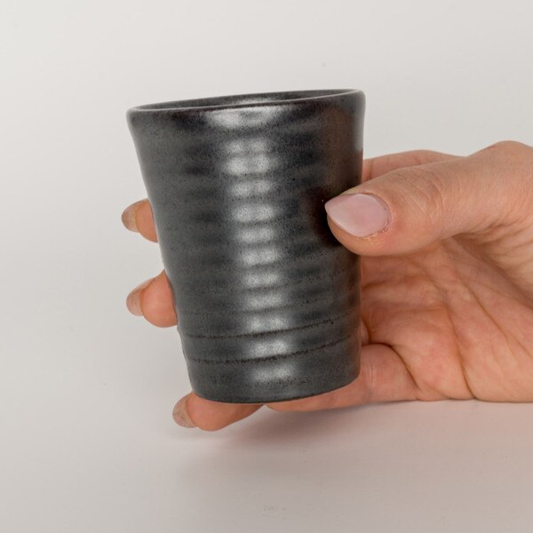 Image of Tessa Black Spiral Sake Cup 3