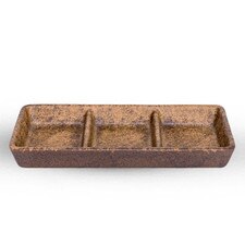 Eki Brown 3 Divided Rectangular Sauce Dish