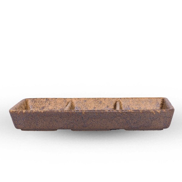 Image of Eki Brown 3 Divided Rectangular Sauce Dish 2