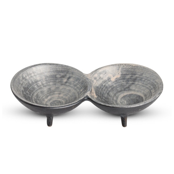 Image of Shusetsu Silver 2 Divided Sauce Dish 1